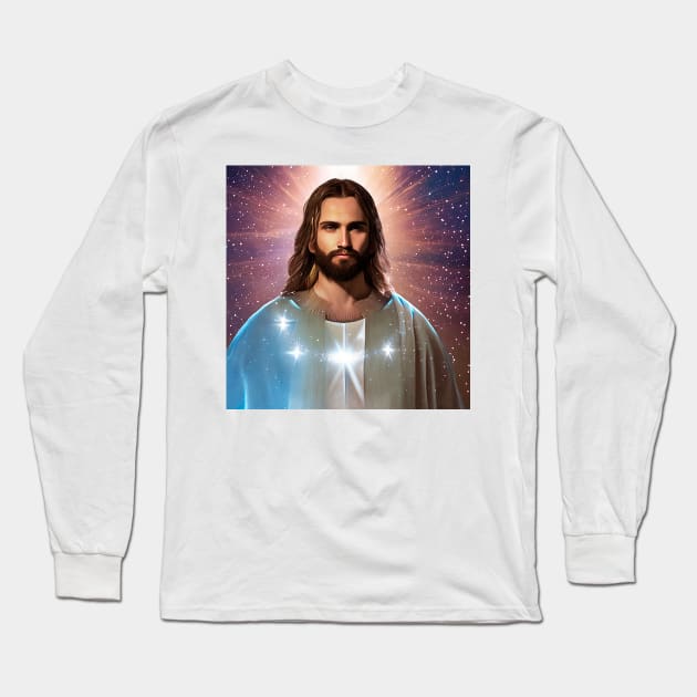 Jesus Christ the beautiful face in our hearts Long Sleeve T-Shirt by Marccelus